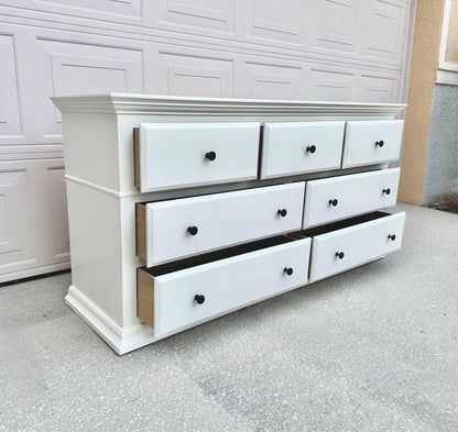 White 7 Drawer Wooden Dresser